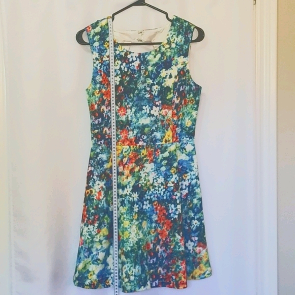Qed London Dress Small Floral Spring Lined Zippered Fitted - Picture 2 of 8